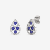 Eleganckie kolczyki z szafirami w kształcie kropli z diamentowym wykończeniem od Venetia Jewels