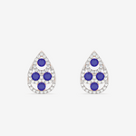 Eleganckie kolczyki z szafirami w kształcie łzy z diamentowymi wykończeniami od Venetia Jewels