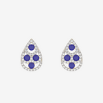 Eleganckie kolczyki z szafirami w kształcie kropli z diamentowymi akcentami od Venetia Jewels