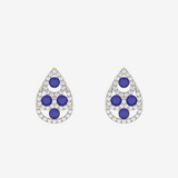 Eleganckie kolczyki z szafirami w kształcie kropli z diamentowymi akcentami od Venetia Jewels