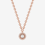 Elegancki naszyjnik z brylantem halo w złotej oprawie z łańcuszkiem od Venetia Jewels
