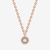 Elegancki naszyjnik z brylantem halo w złotej oprawie z łańcuszkiem od Venetia Jewels