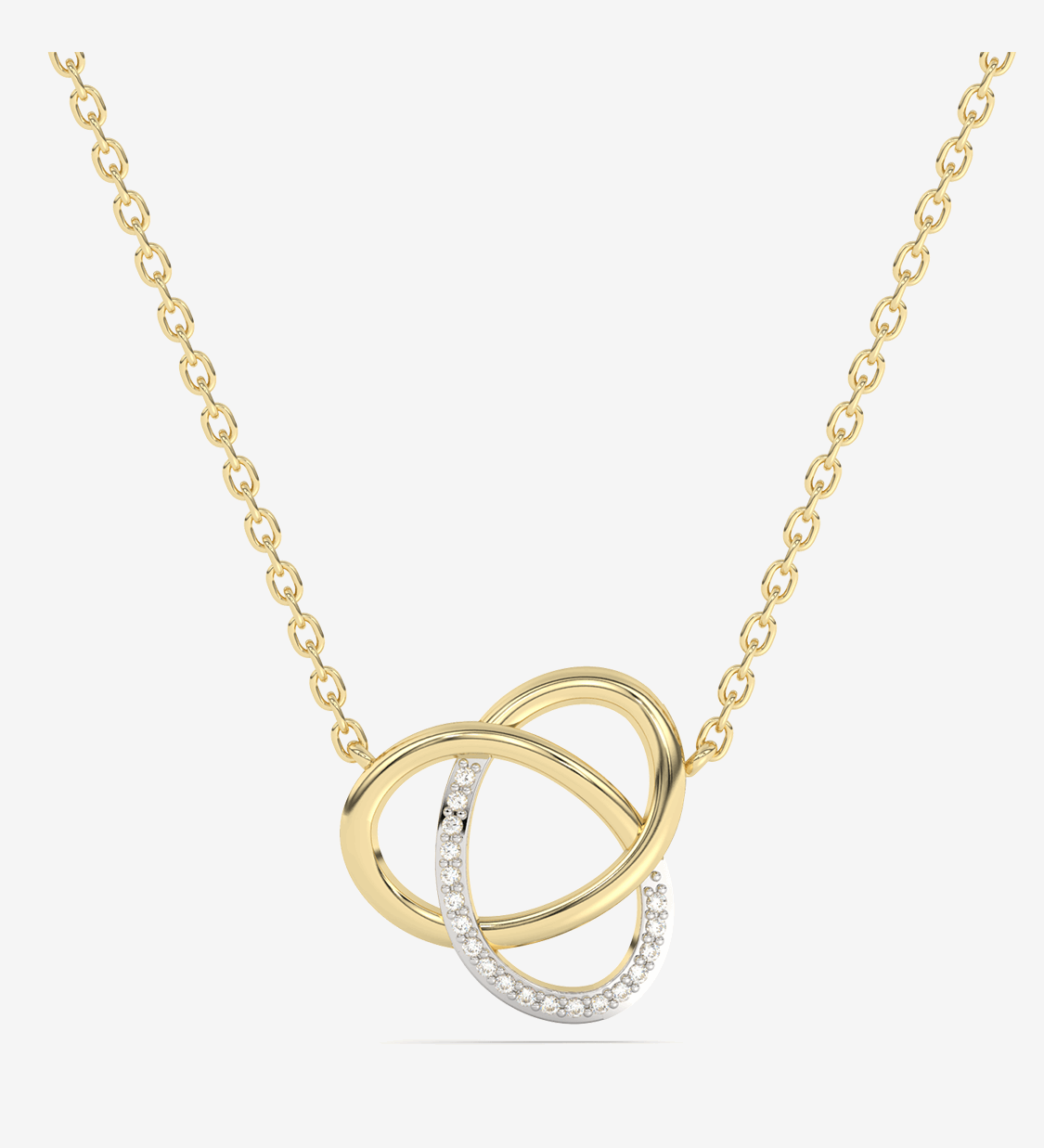 Naszyjnik złoty z brylantami od Venetia Jewels z podwójnym wzorem w kształcie pętli