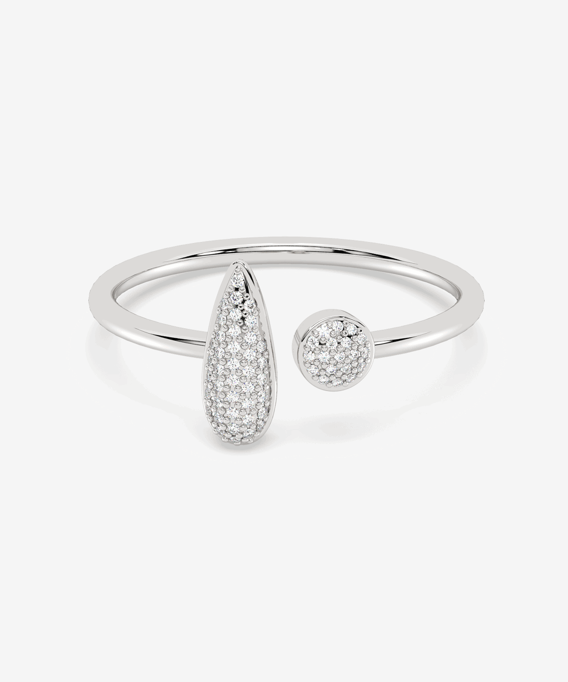 Elegancki otwarty pierścionek z brylantami od Venetia Jewels w nowoczesnym stylu