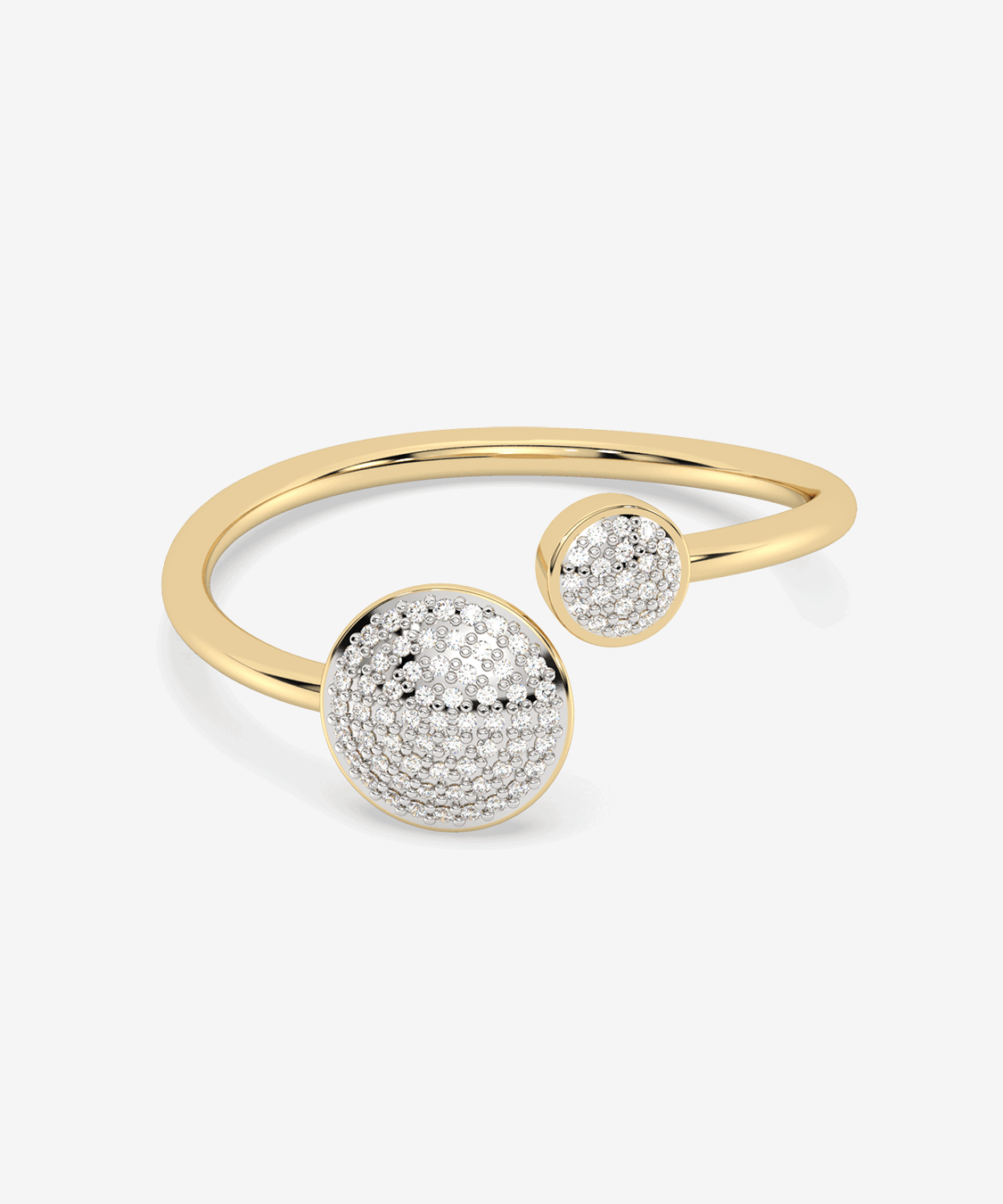 Otwarty pierścionek z brylantami od Venetia Jewels w złotej oprawie, elegancki i nowoczesny design