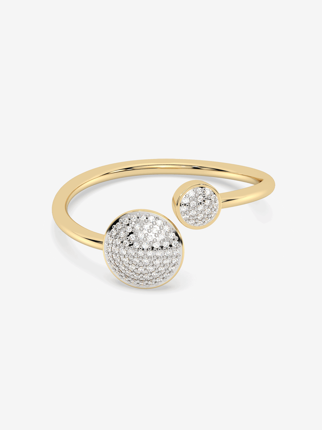 Otwarty pierścionek z brylantami od Venetia Jewels w złotej oprawie, elegancki i nowoczesny design