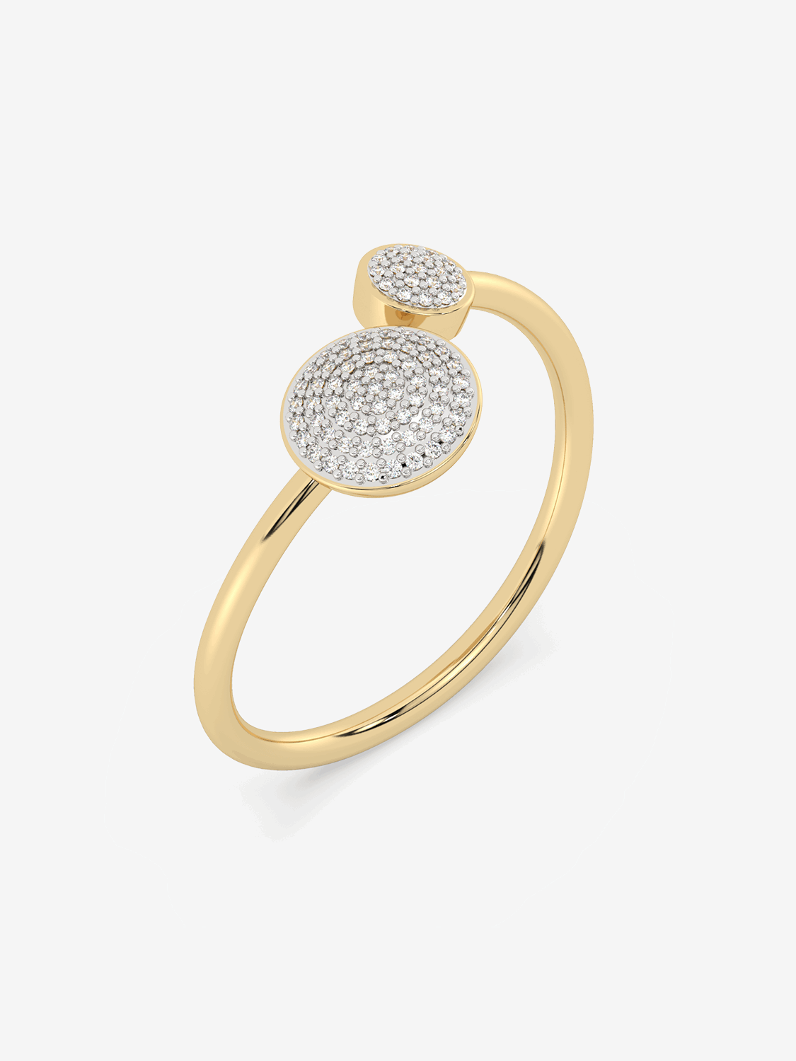 Otwarty pierścionek z brylantami od Venetia Jewels w eleganckim złotym wykończeniu