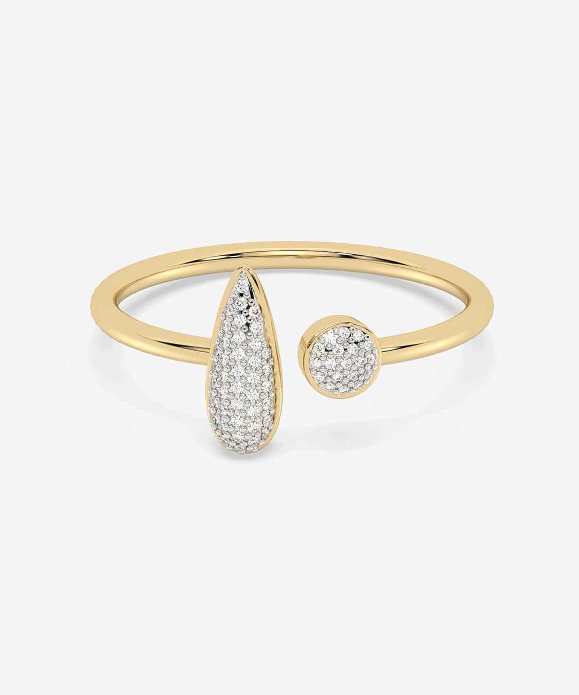 Elegancki otwarty pierścionek z brylantami od Venetia Jewels w złotej oprawie