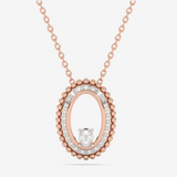 Owalny wisiorek vintage od Venetia Jewels z diamentowym akcentem na delikatnym łańcuszku