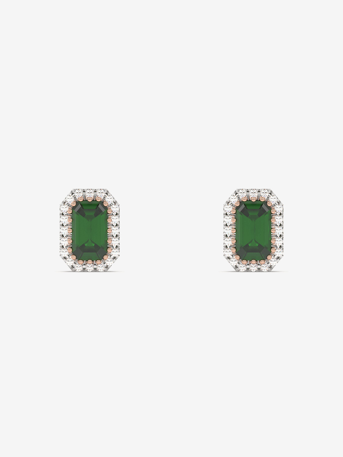 Eleganckie szmaragdowe kolczyki vintage z diamentowym wykończeniem od Venetia Jewels