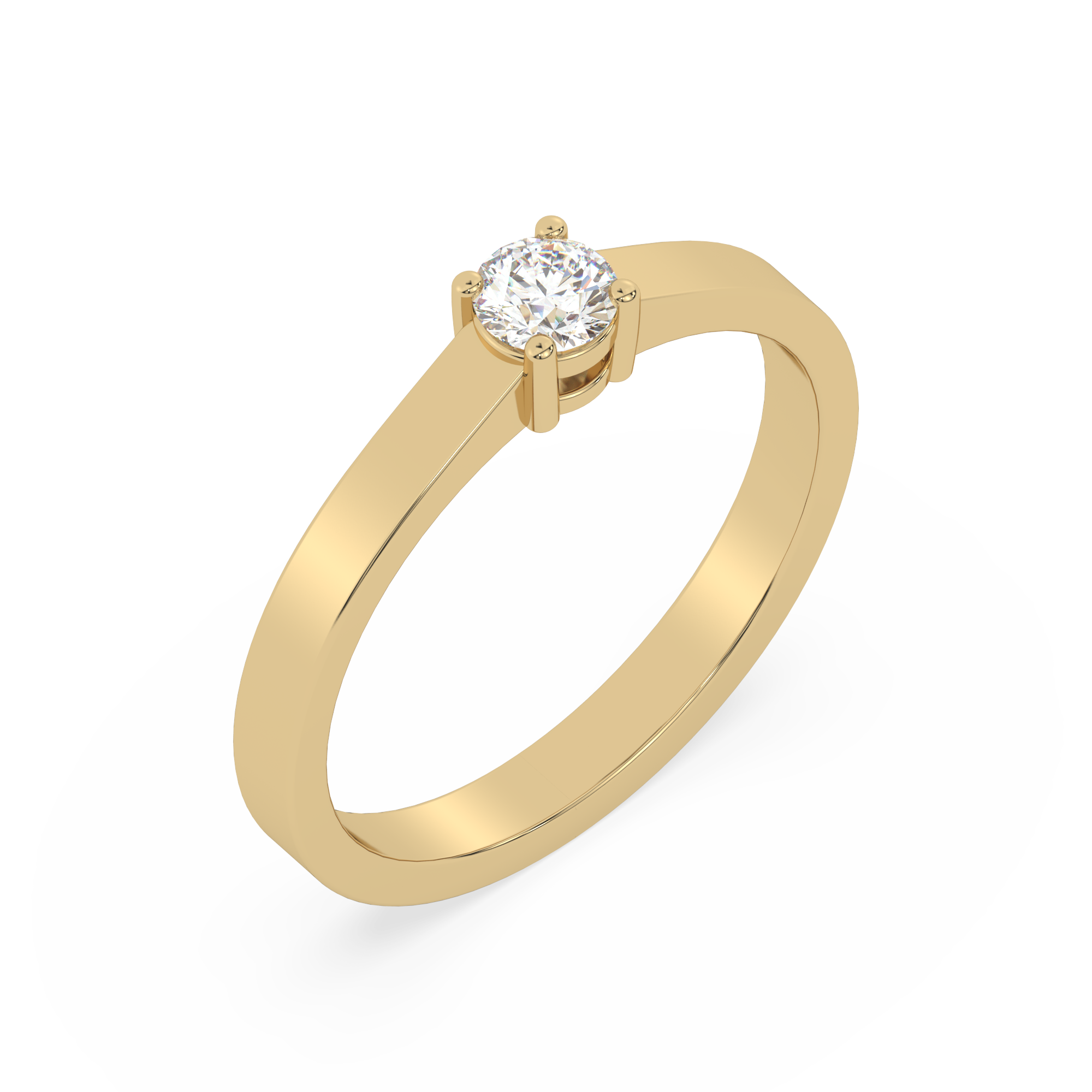 Złoty pierścionek z brylantem od Venetia Jewels z klasycznym designem i blaskiem diamentu