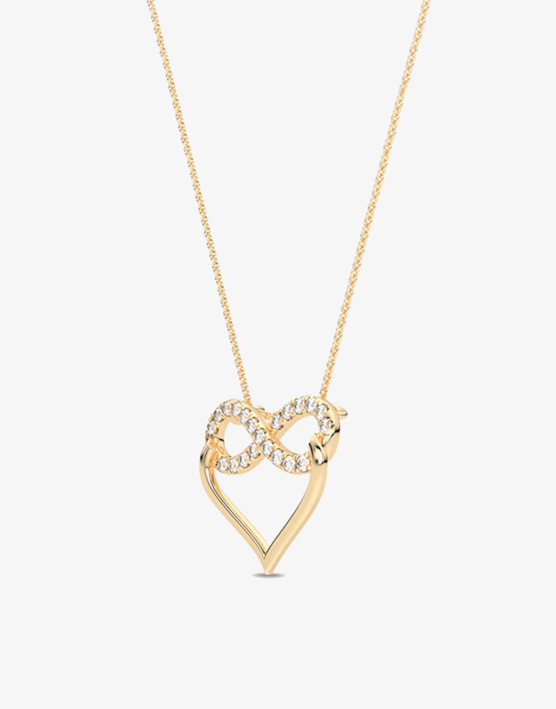 Wisiorek serce nieskończoność złoto z kamieniami ozdobnymi, elegancka biżuteria od Venetia Jewels
