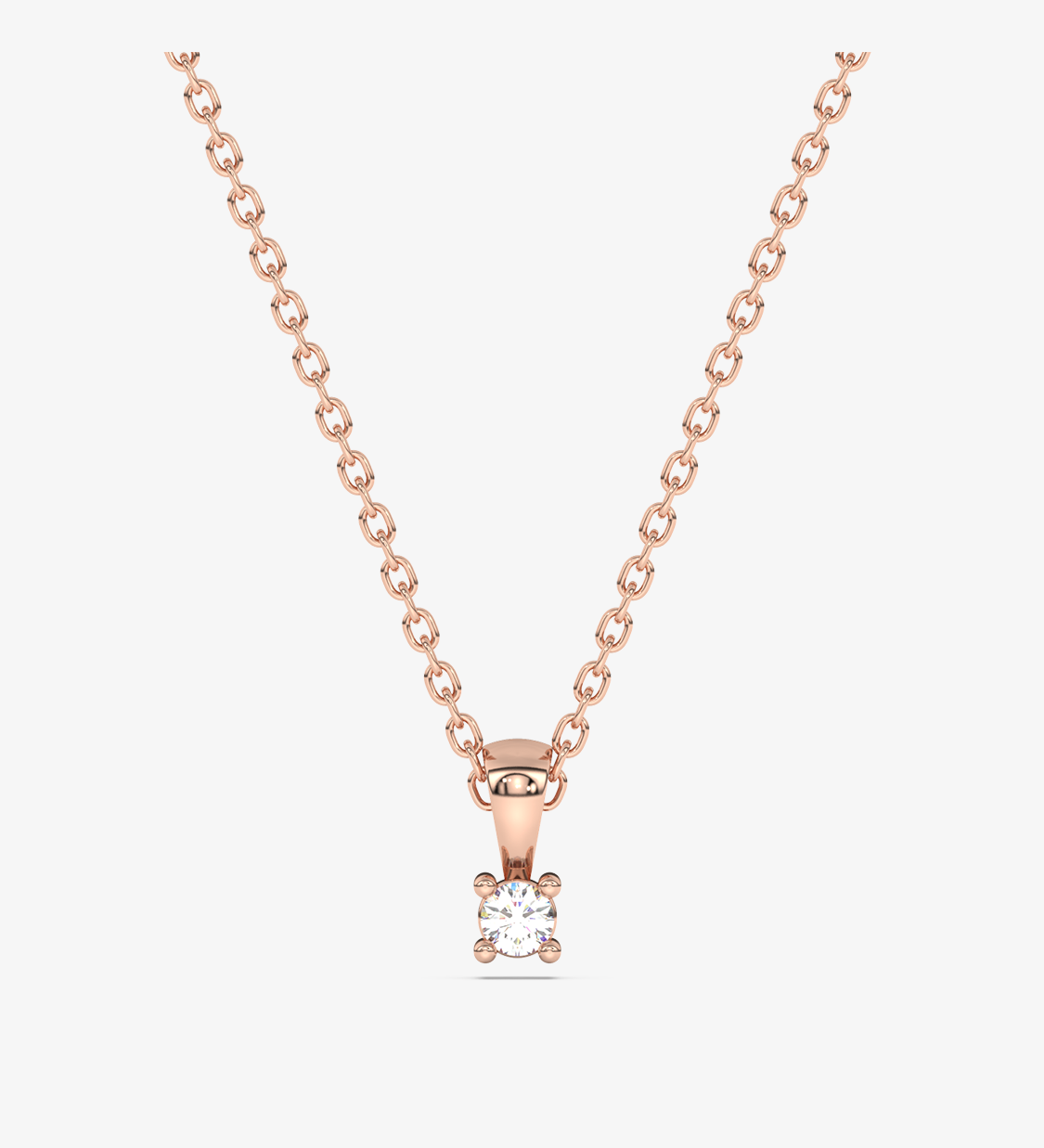 Wisiorek z brylantem w różowym złocie na delikatnym łańcuszku, idealny na każdą okazję
