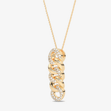 Wisiorek z ogniwami łańcucha złoto 14k z diamentowymi akcentami dla eleganckiego wyglądu