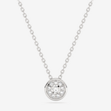 Srebrna zawieszka halo z brylantami na łańcuszku od Venetia Jewels, elegancki dodatek na każdą okazję