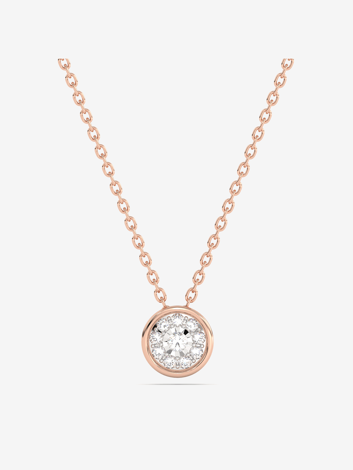 Złota zawieszka halo z brylantami na delikatnym łańcuszku od Venetia Jewels