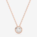 Złota zawieszka halo z brylantami na delikatnym łańcuszku od Venetia Jewels