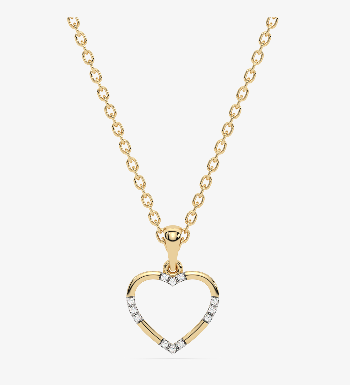 Zawieszka serce złoto 585 z diamentami na złotym łańcuszku idealna na prezent