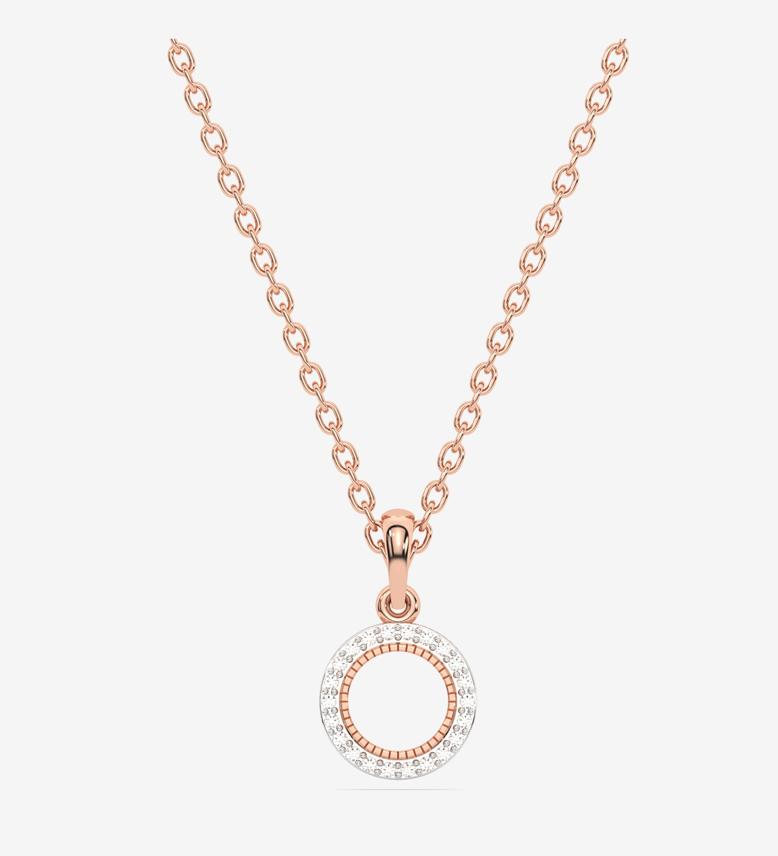 Zawieszka z brylantami złoto 14k na delikatnym łańcuszku w kolorze różowego złota od Venetia Jewels