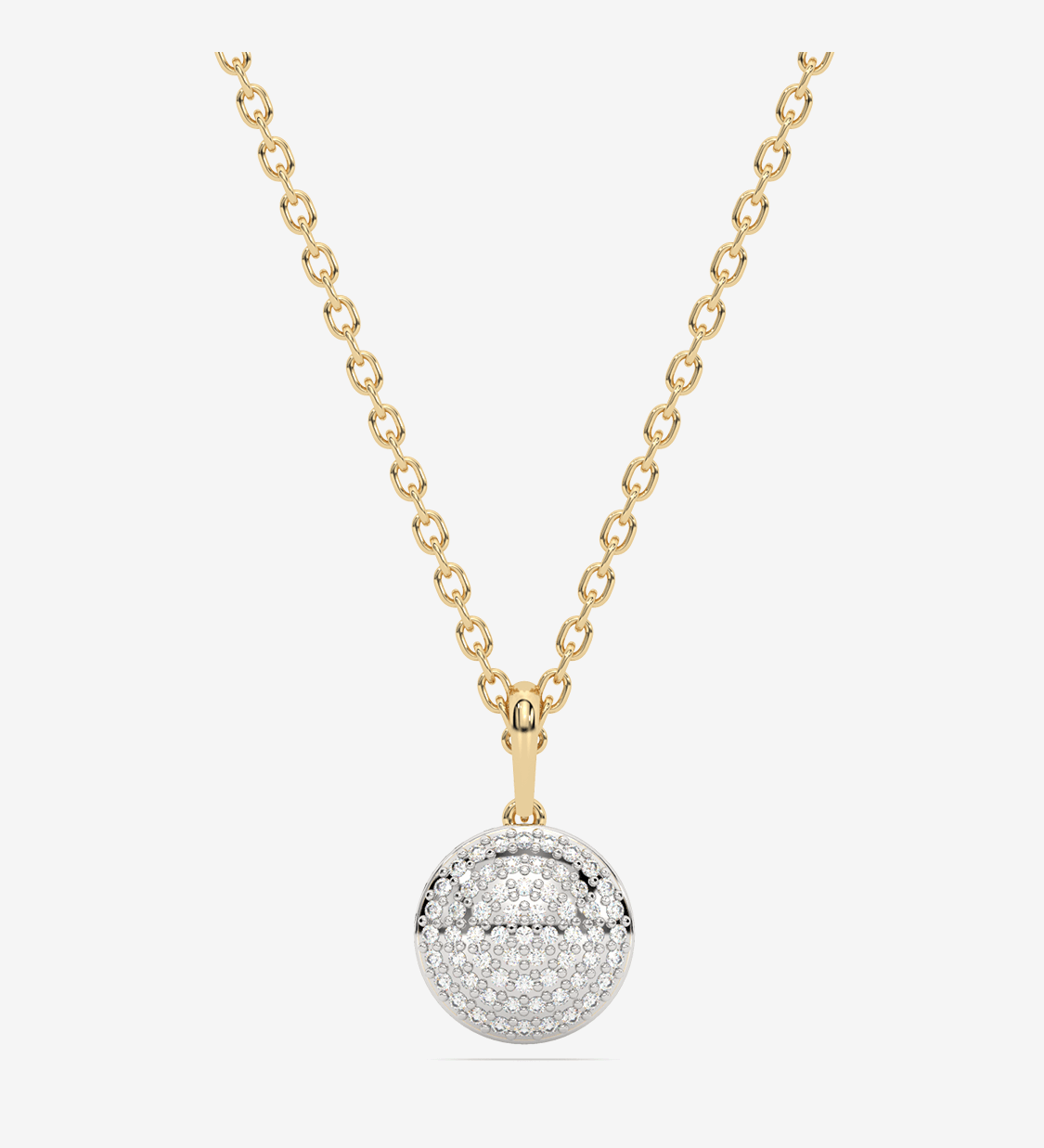 Złoty naszyjnik Venetia Jewels z zawieszką z brylantami w formie okrągłej