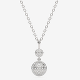 Zawieszka z brylantem kwiat na srebrnym łańcuszku, elegancka biżuteria od Venetia Jewels