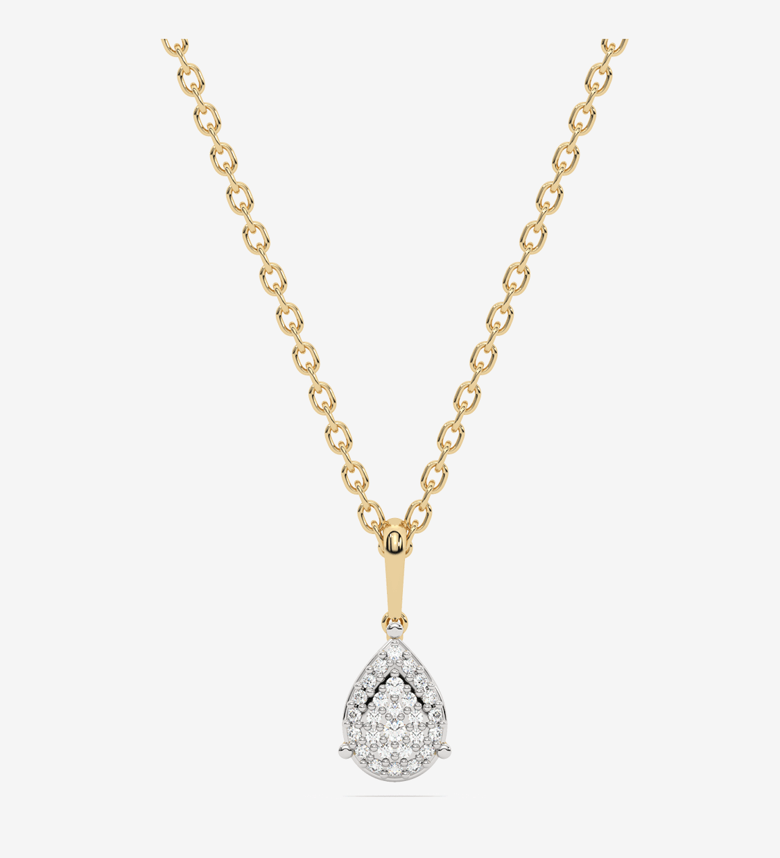 Złota naszyjnik z zawieszką z brylantem łezka, elegancka biżuteria na każdą okazję