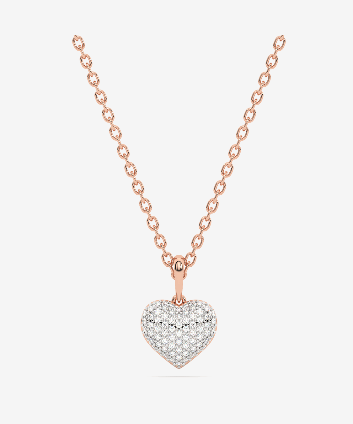 Zawieszka z brylantem serce w różowym złocie na delikatnym łańcuszku od Venetia Jewels