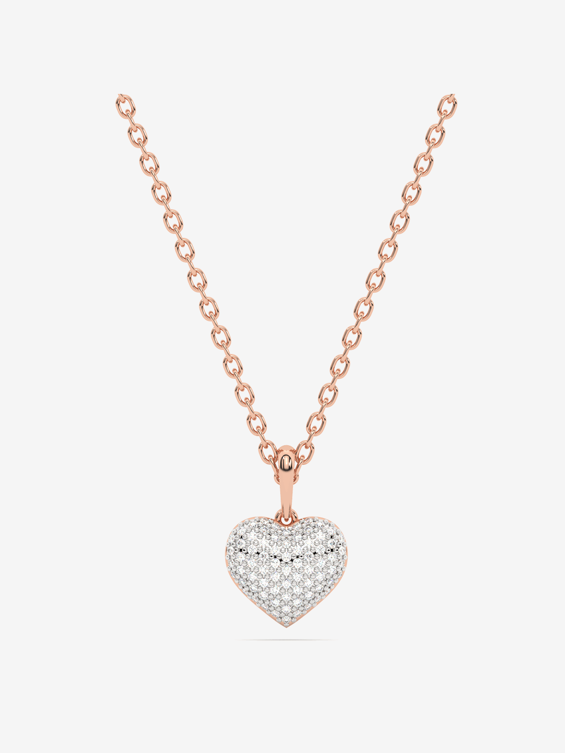 Zawieszka z brylantem serce w różowym złocie na delikatnym łańcuszku od Venetia Jewels