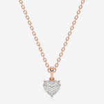 Złota Necklace z zawieszką z brylantowym sercem w różowym złocie, idealna na prezent