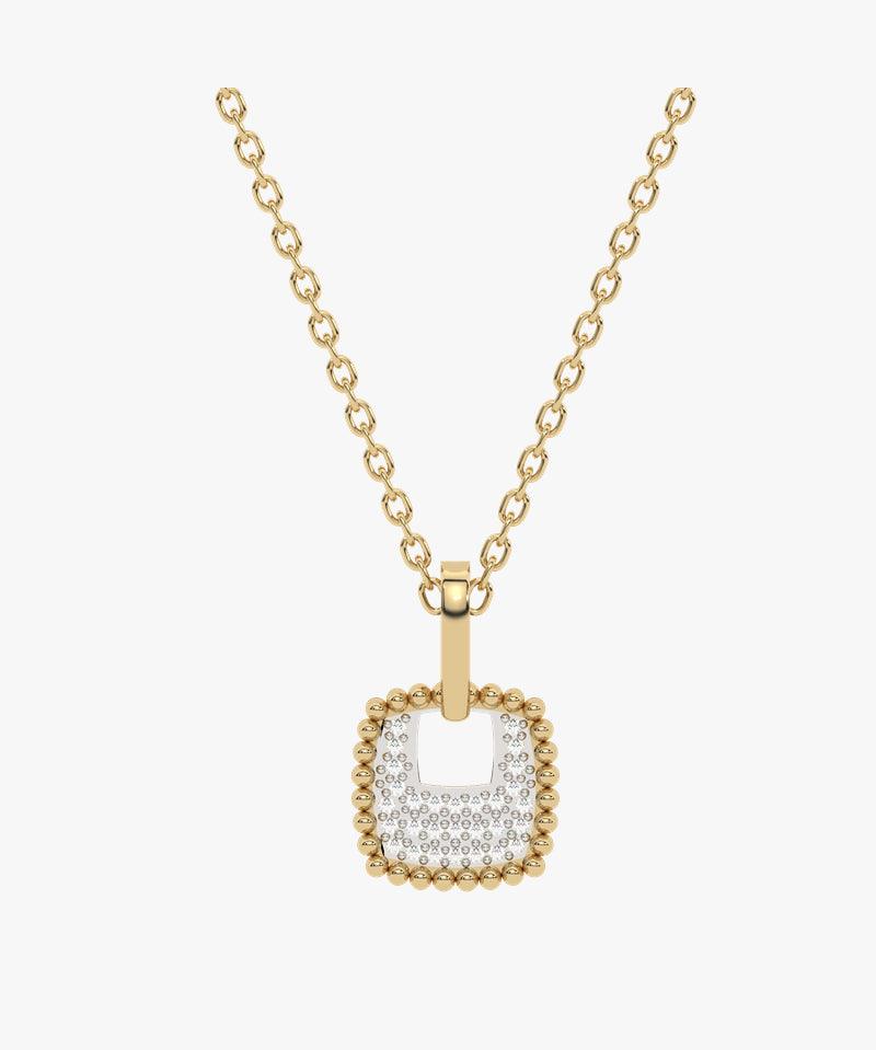 Złota zawieszka z brylantem zawieszona na łańcuszku, elegancka biżuteria od Venetia Jewels