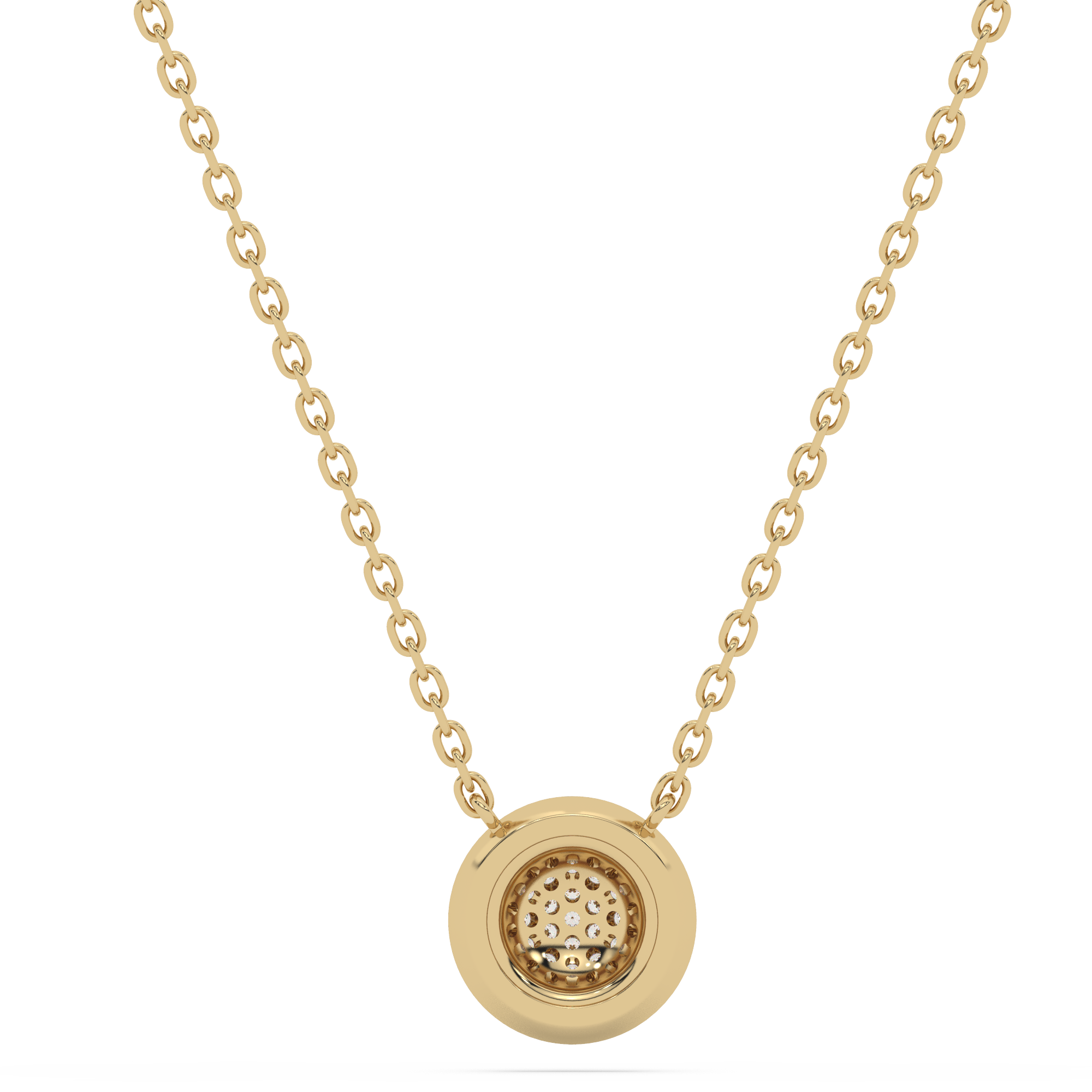 Złoty naszyjnik z brylantami od Venetia Jewels w eleganckim stylu z okrągłym zawieszeniem