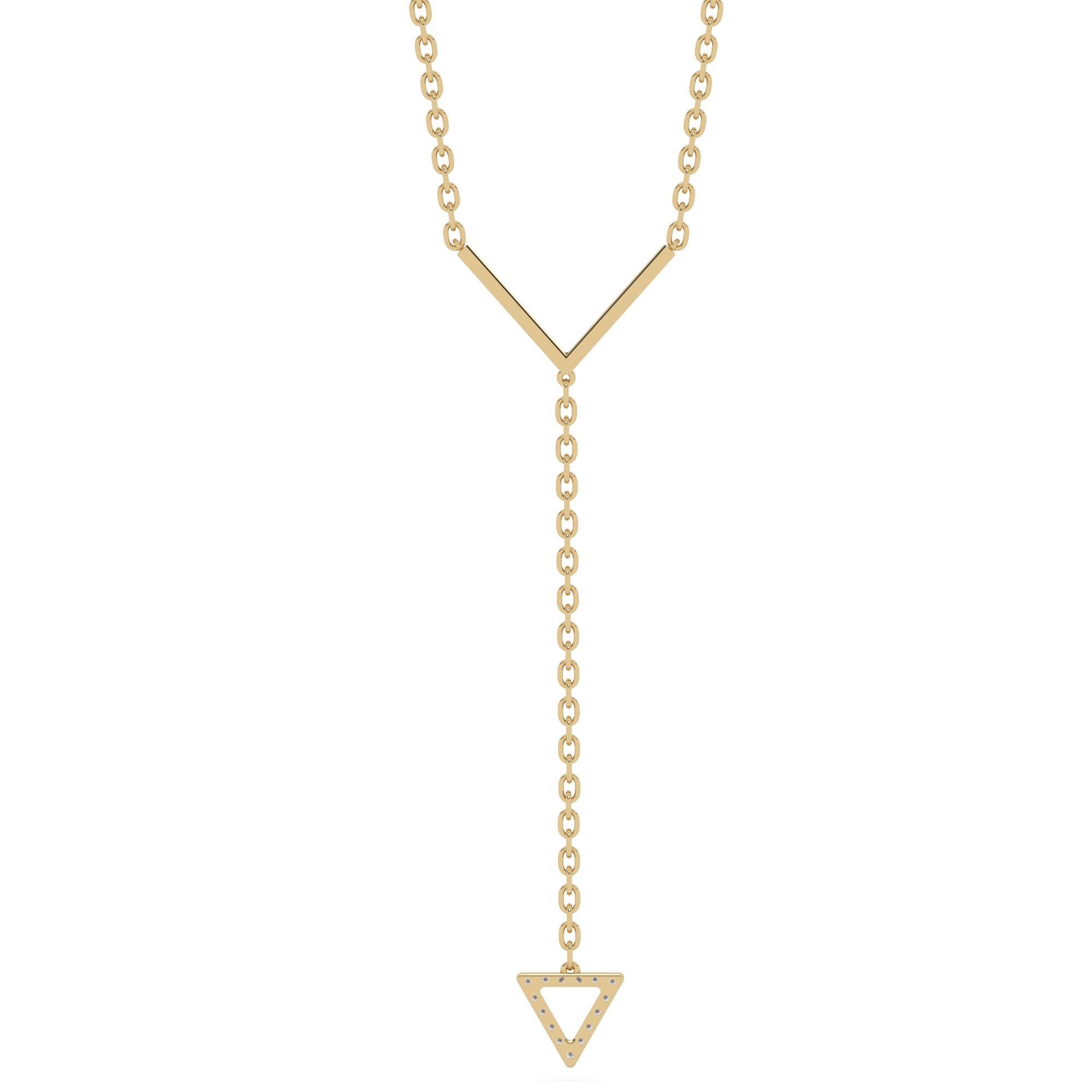 Złoty naszyjnik z brylantami w stylu V od Venetia Jewels, idealny na eleganckie okazje