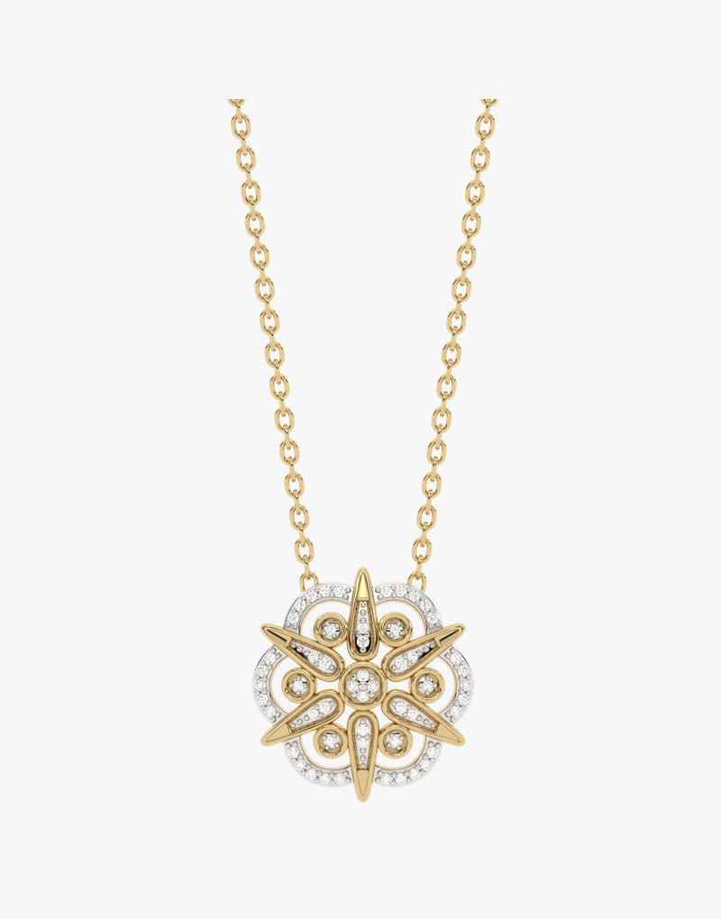 Złoty naszyjnik z brylantem od Venetia Jewels z eleganckim wisiorkiem w kształcie gwiazdy