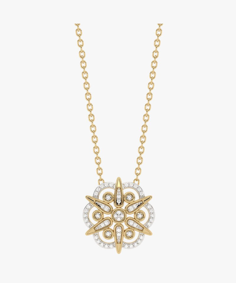 Złoty naszyjnik z brylantem od Venetia Jewels z eleganckim wisiorkiem w kształcie gwiazdy