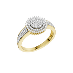 Złoty pierścionek z brylantami od Venetia Jewels, elegancki wzór z diamentami na błyszczącej obrączce