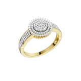 Złoty pierścionek z brylantami od Venetia Jewels, elegancki wzór z diamentami na błyszczącej obrączce