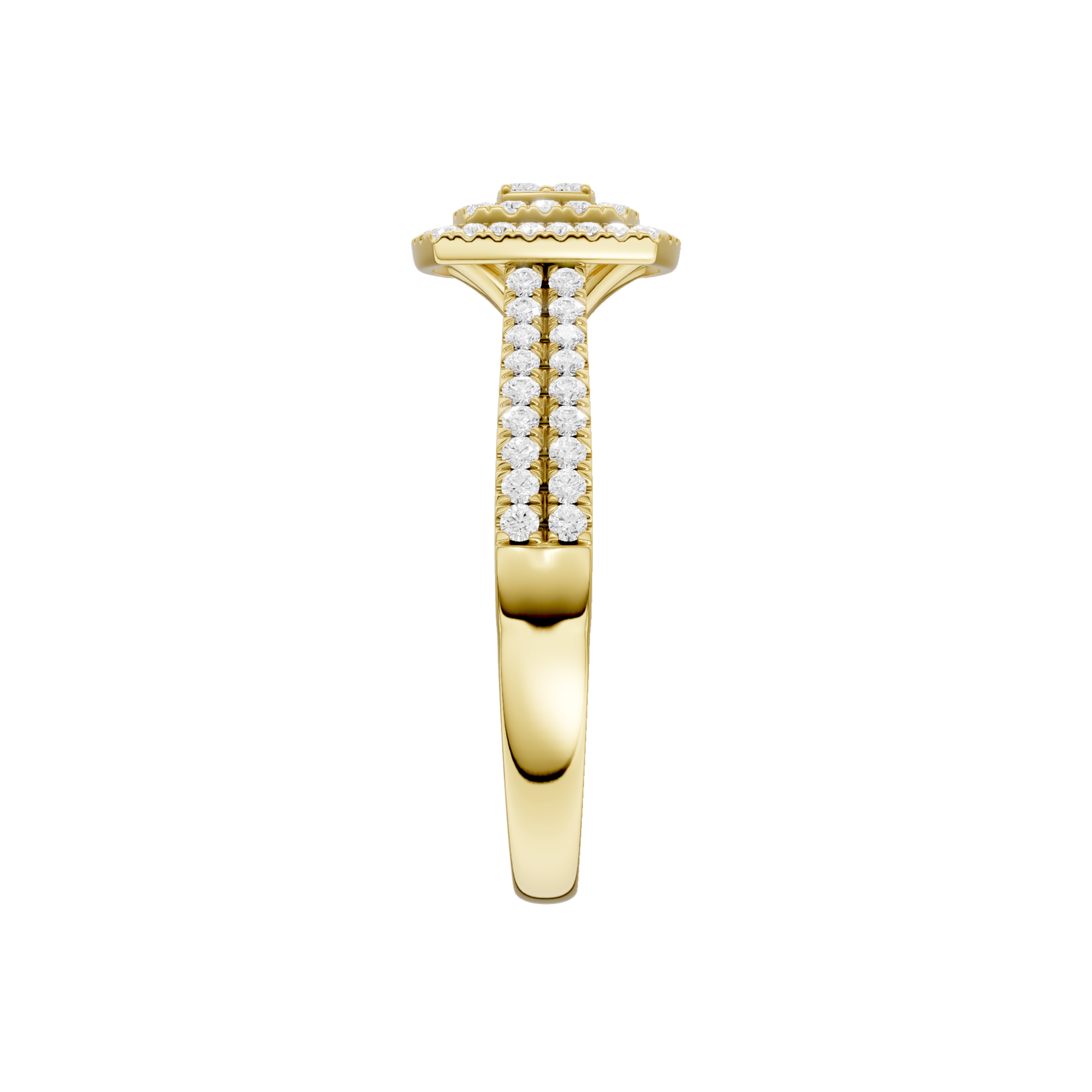 Złoty pierścionek z brylantami od Venetia Jewels, elegancki wzór z lśniącymi kamieniami