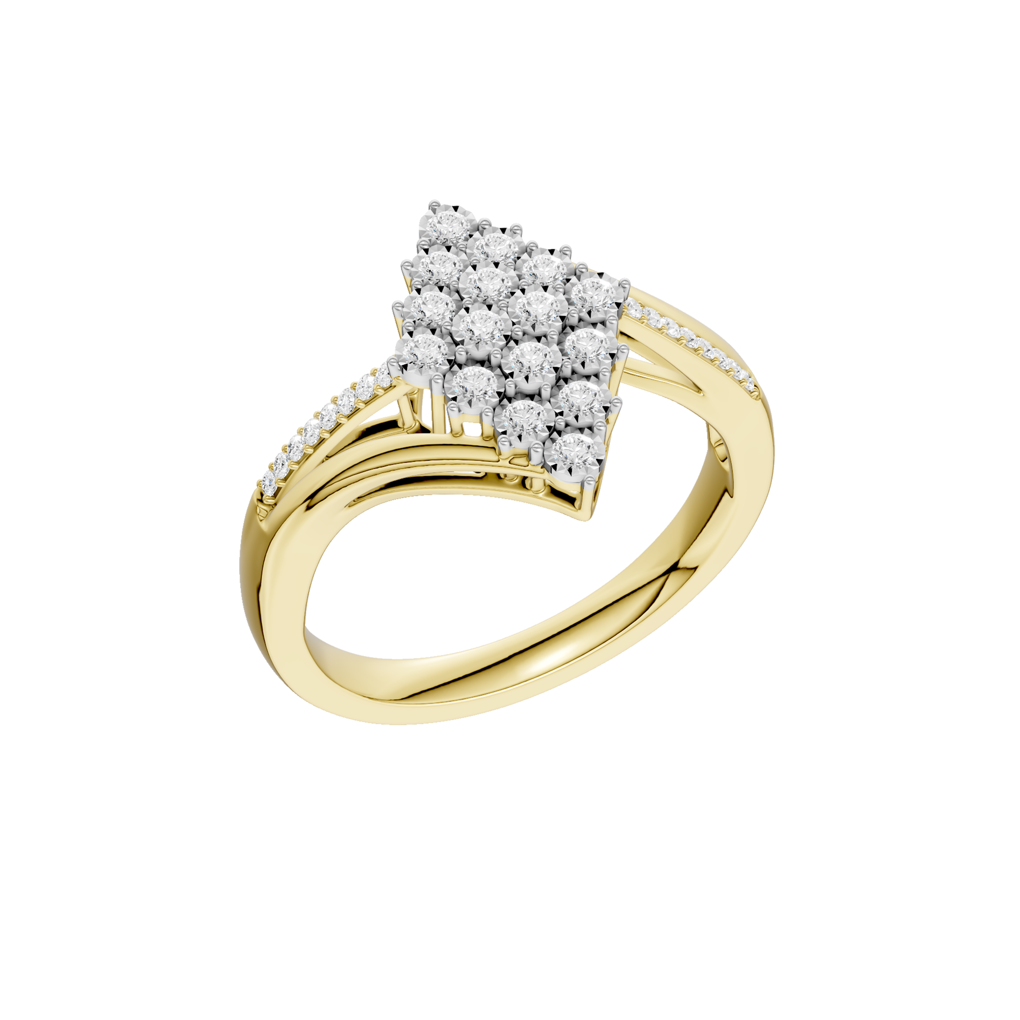 Złoty pierścionek z brylantami od Venetia Jewels w eleganckim stylu i wyjątkowym blasku