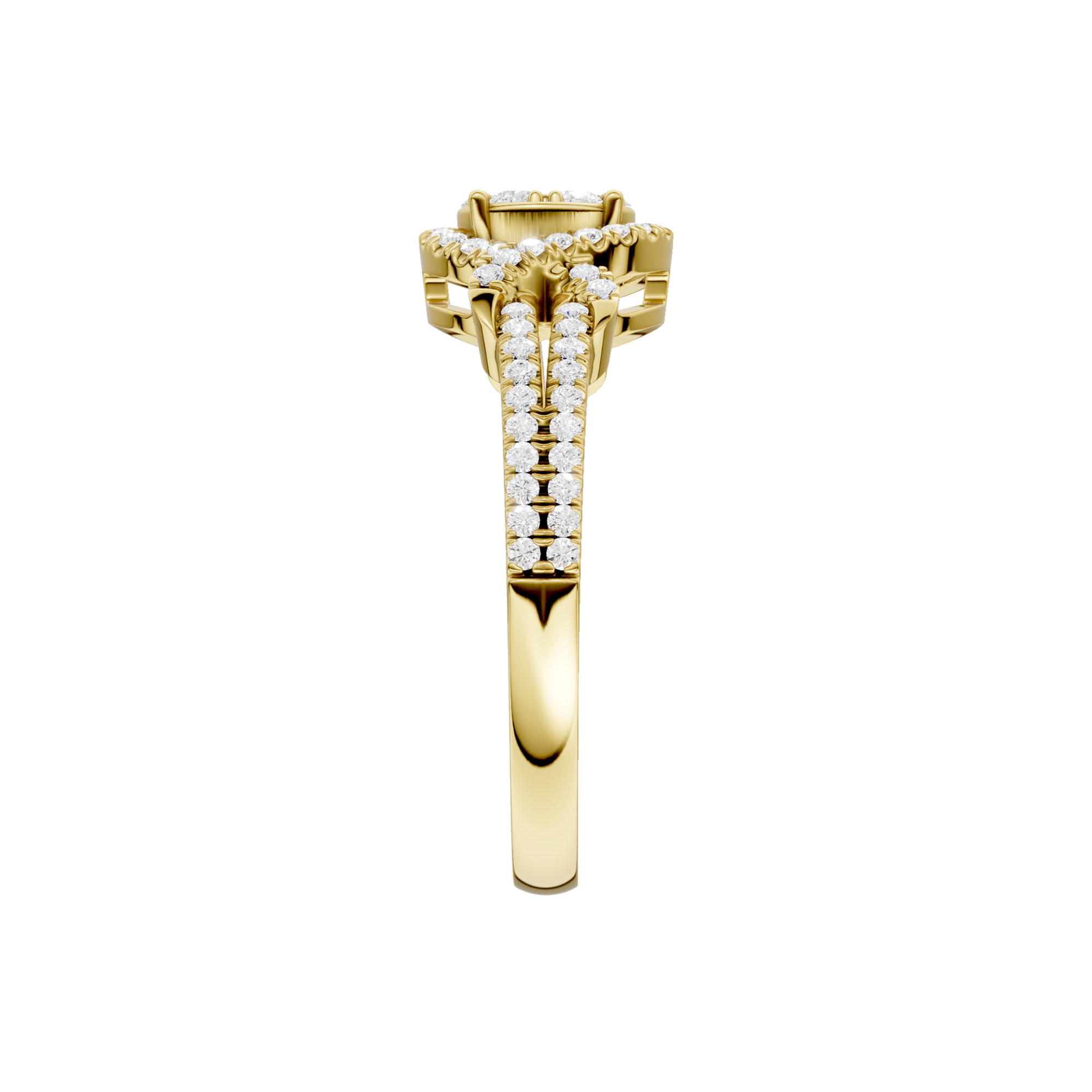 Złoty pierścionek z brylantami od Venetia Jewels z eleganckim wykończeniem i blaskiem diamentów