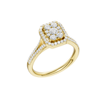 Złoty pierścionek z brylantami od Venetia Jewels z efektownym diamentowym wykończeniem