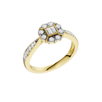 Złoty pierścionek z brylantami z centralnym diamentem w eleganckim designie od Venetia Jewels