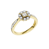 Złoty pierścionek z brylantami z centralnym diamentem w eleganckim designie od Venetia Jewels