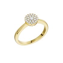 Złoty pierścionek z brylantami od Venetia Jewels z okrągłym, błyszczącym wzorem