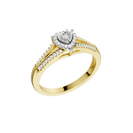 Złoty pierścionek z brylantami serce od Venetia Jewels z eleganckim wzorem i delikatnym wykończeniem