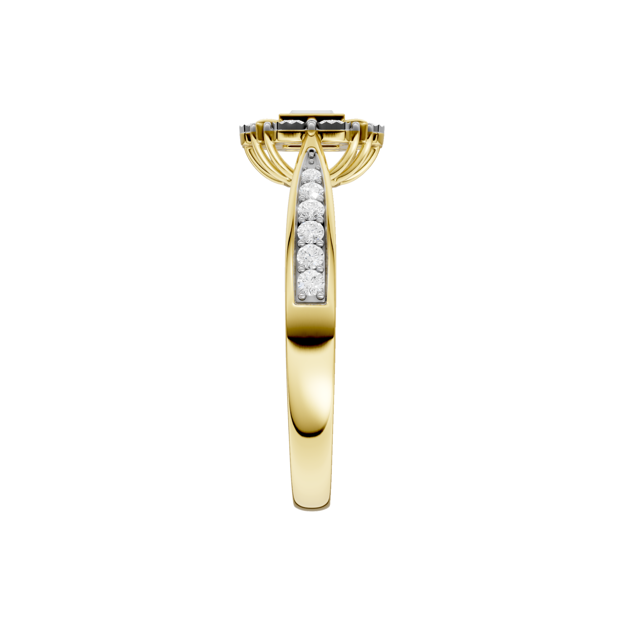 Złoty pierścionek z brylantami od Venetia Jewels, elegancki design i blask diamentów