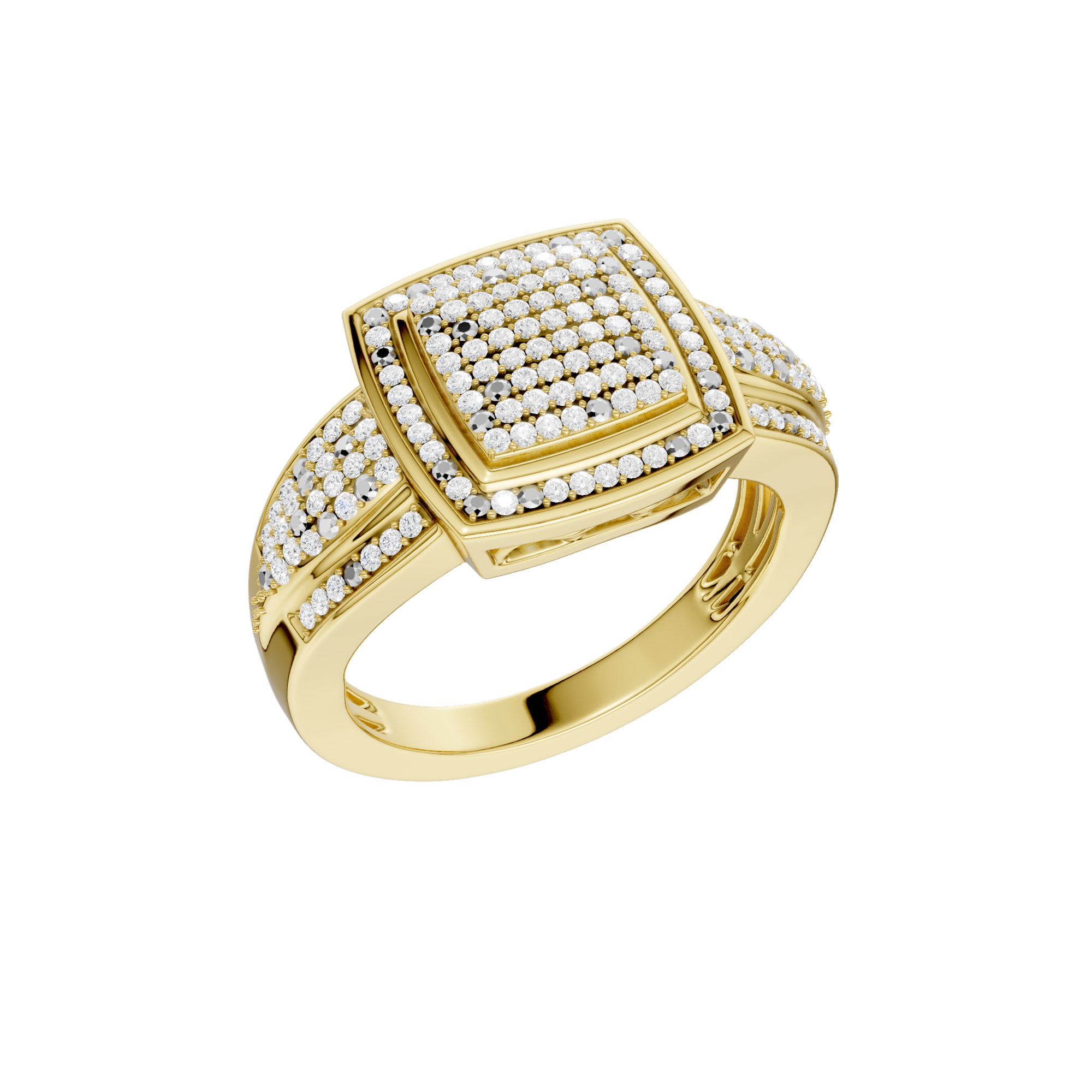 Złoty pierścionek z brylantami o eleganckim designie, idealny na specjalne okazje