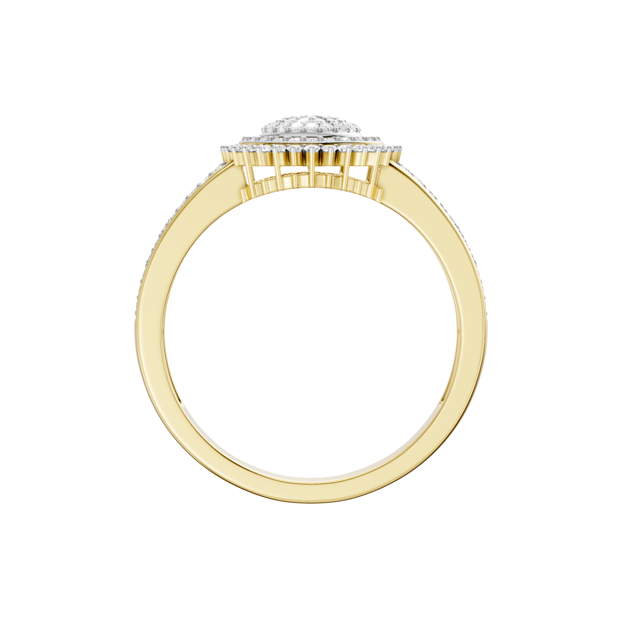 Złoty pierścionek z brylantami z eleganckim wykończeniem od Venetia Jewels