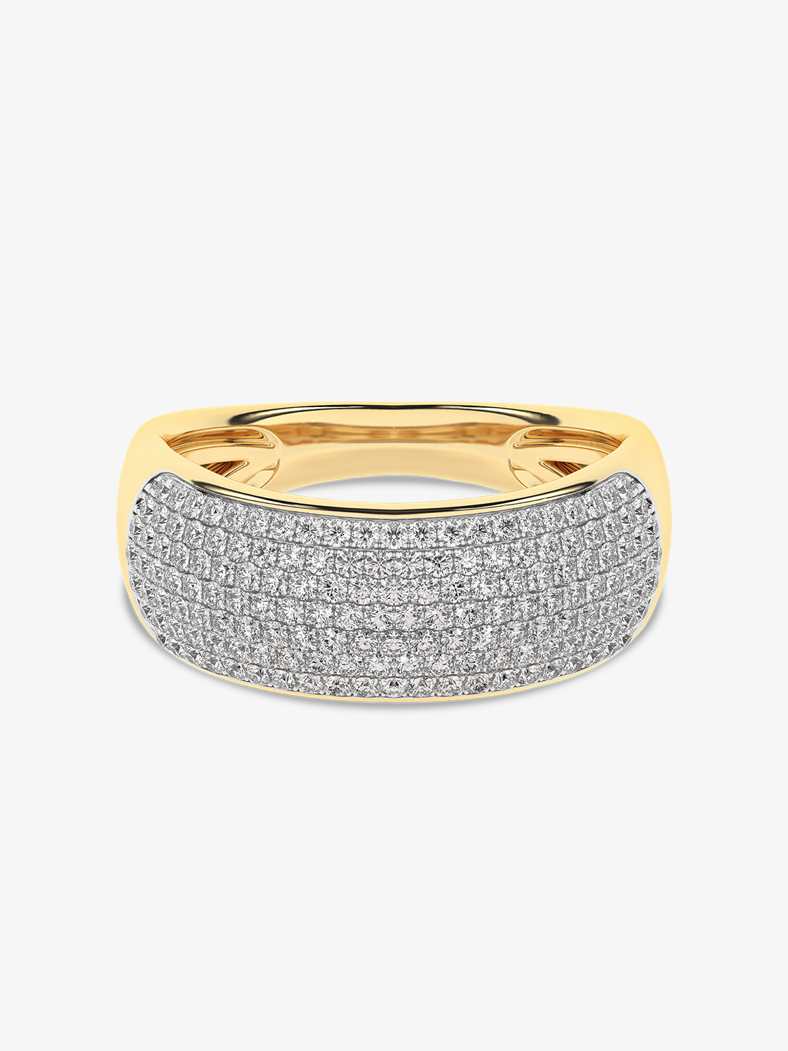 Złoty pierścionek z brylantami o eleganckim, błyszczącym designie od Venetia Jewels