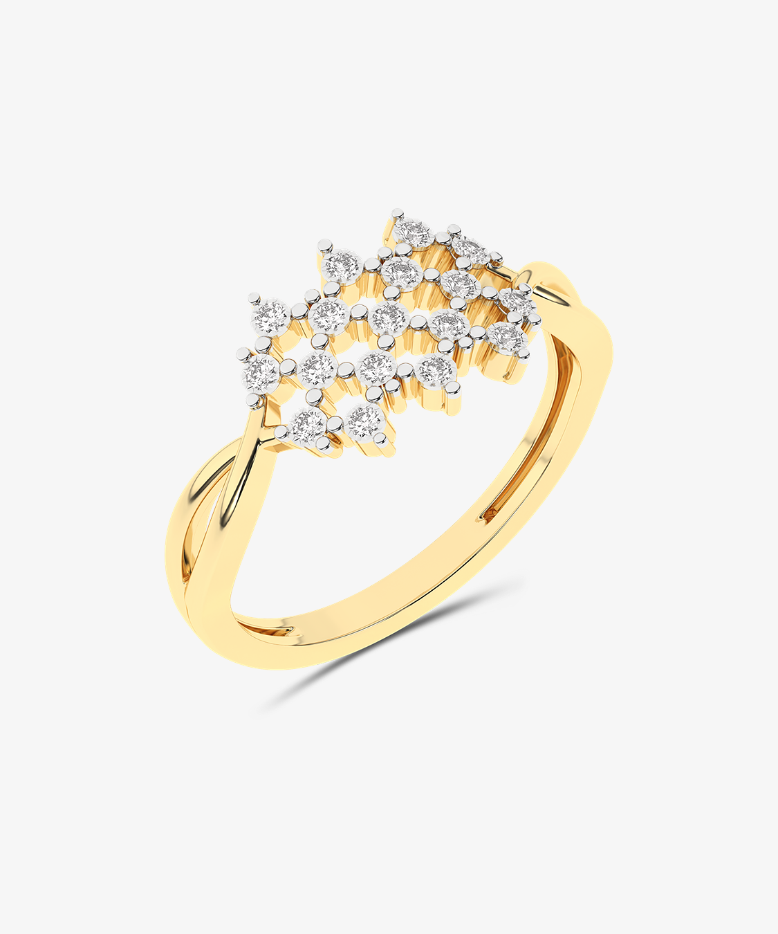 Złoty pierścionek z brylantami od Venetia Jewels, elegancki design z oszałamiającymi kamieniami