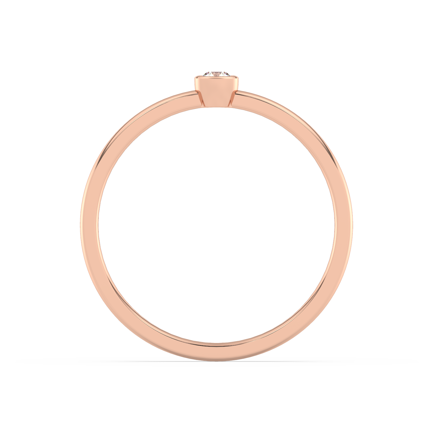 Minimalistyczny pierścionek z brylantem od Venetia Jewels w różowym złocie